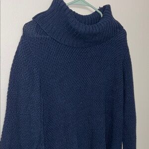 Hilary Radley Dark Blue Women's Cowl Neck Sweater